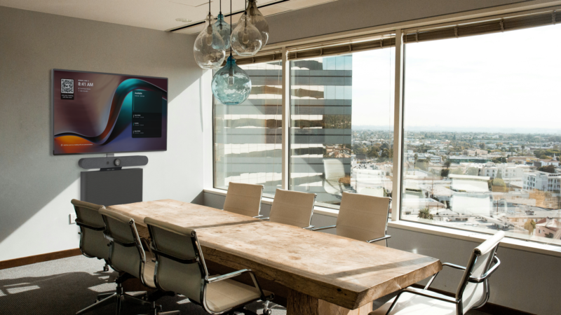 Conference center with multi-room AV system and centralized Q-SYS control