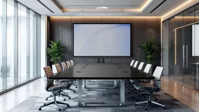 Executive boardroom with an all-in-one LED display