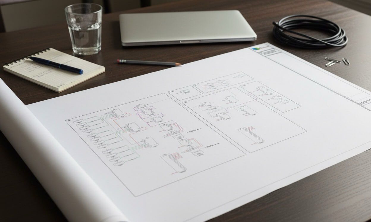 AV system design drawings and documentation